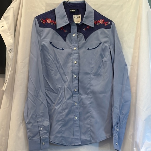 Women’s Cruel Denim retro button down shirt. Size M. NWT. Pearl snap buttons. - Picture 1 of 6